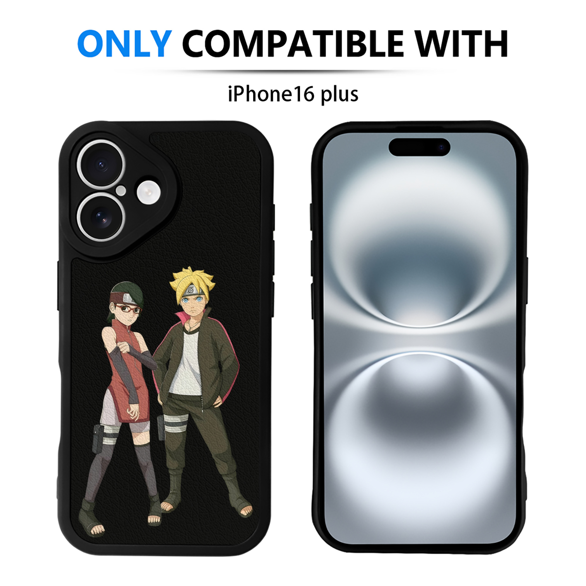 （画像用） NARUTO -ナルト- うずまき ボルト Uzumaki Boruto 【iPhone 16シリーズ対応】シリコンスマホケース（レザー調） 材質：シリコン